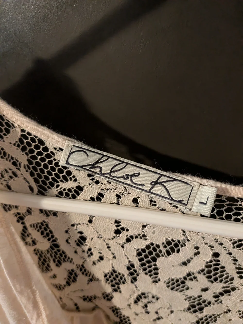 Cream Lace-Back Draped Long Sleeve Tunic